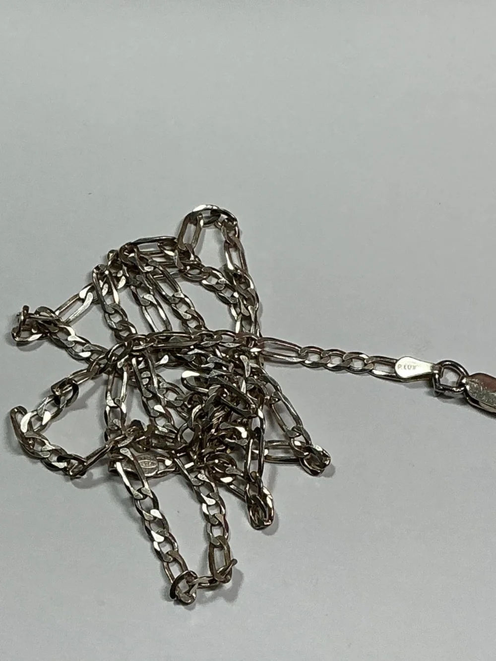 Sterling Silver Figaro Chain / Necklace.  22 inches long